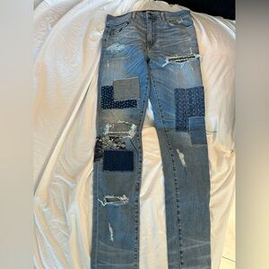 Amiri jeans “Blue Patchwork” sz 32